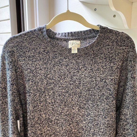 J. Crew Sweaters - J.Crew Rugged Merino Wool Heather Blue Crewneck Sweater, Marble Grey, Women's L‍